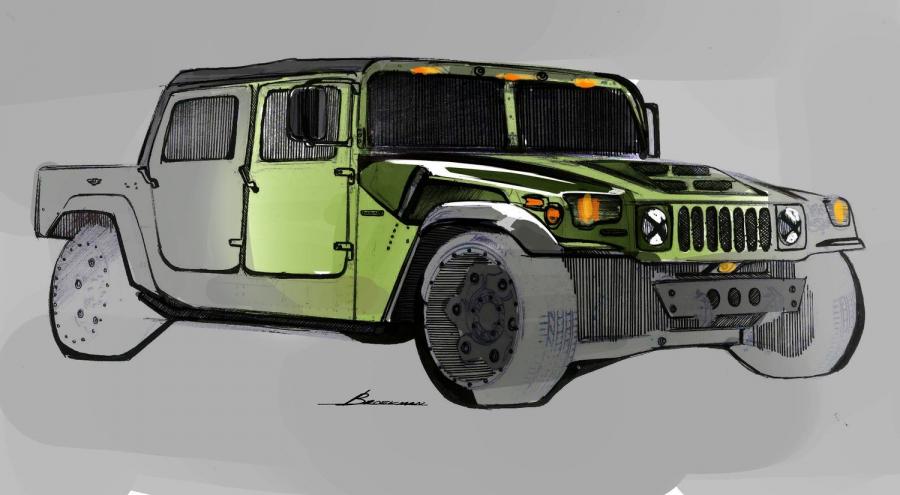 Эскиз Hummer H1 by Mil-Spec Automotive 2018 года  (фото 2 из 6)